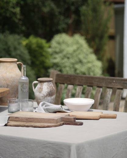 Primitive rustic wooden bread boards for decorative hosting used at garden dining table